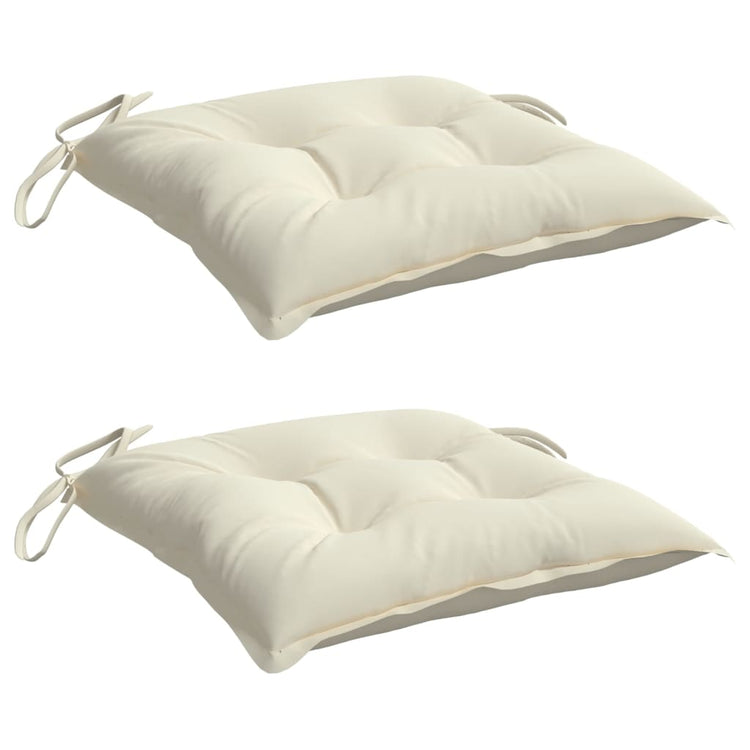 Vidaxx coussins de chaise 2 pcs 40x40x7 cm tissu blanc crème