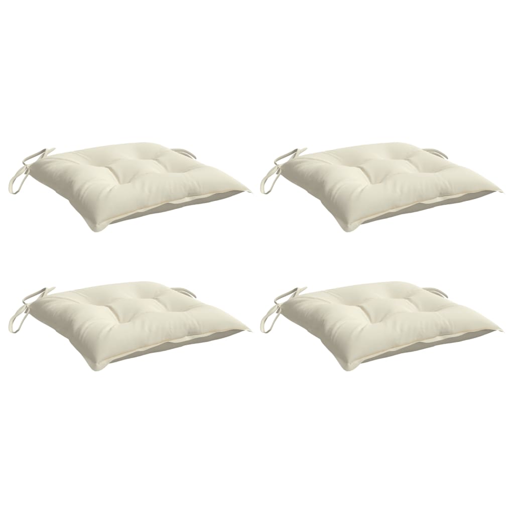 Vidaxx coussins de chaise 4 pcs 40x40x7 cm tissu oxford blanc crème