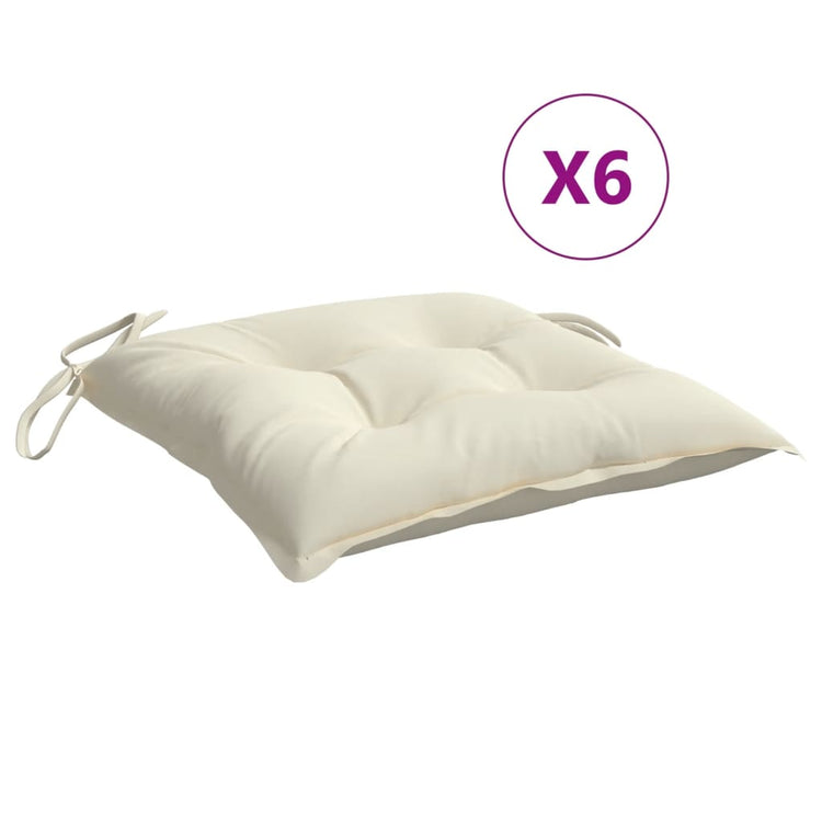 Coussins de chaise Vidaxl 6 pcs 40x40x7 cm Crèmewit