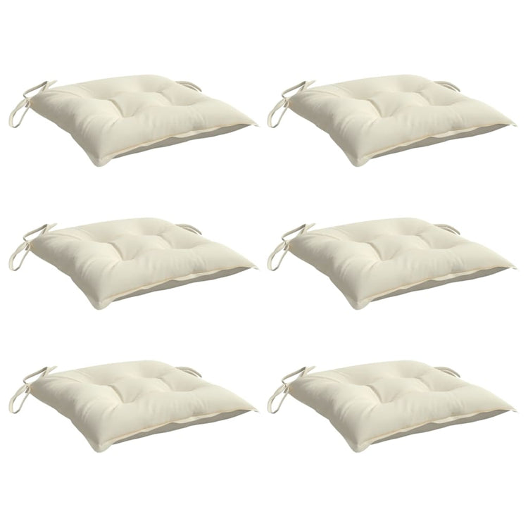 Coussins de chaise Vidaxl 6 pcs 40x40x7 cm Crèmewit