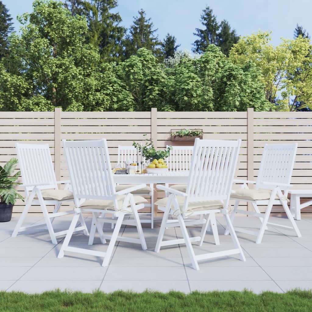 Coussins de chaise Vidaxl 6 pcs 40x40x7 cm Crèmewit