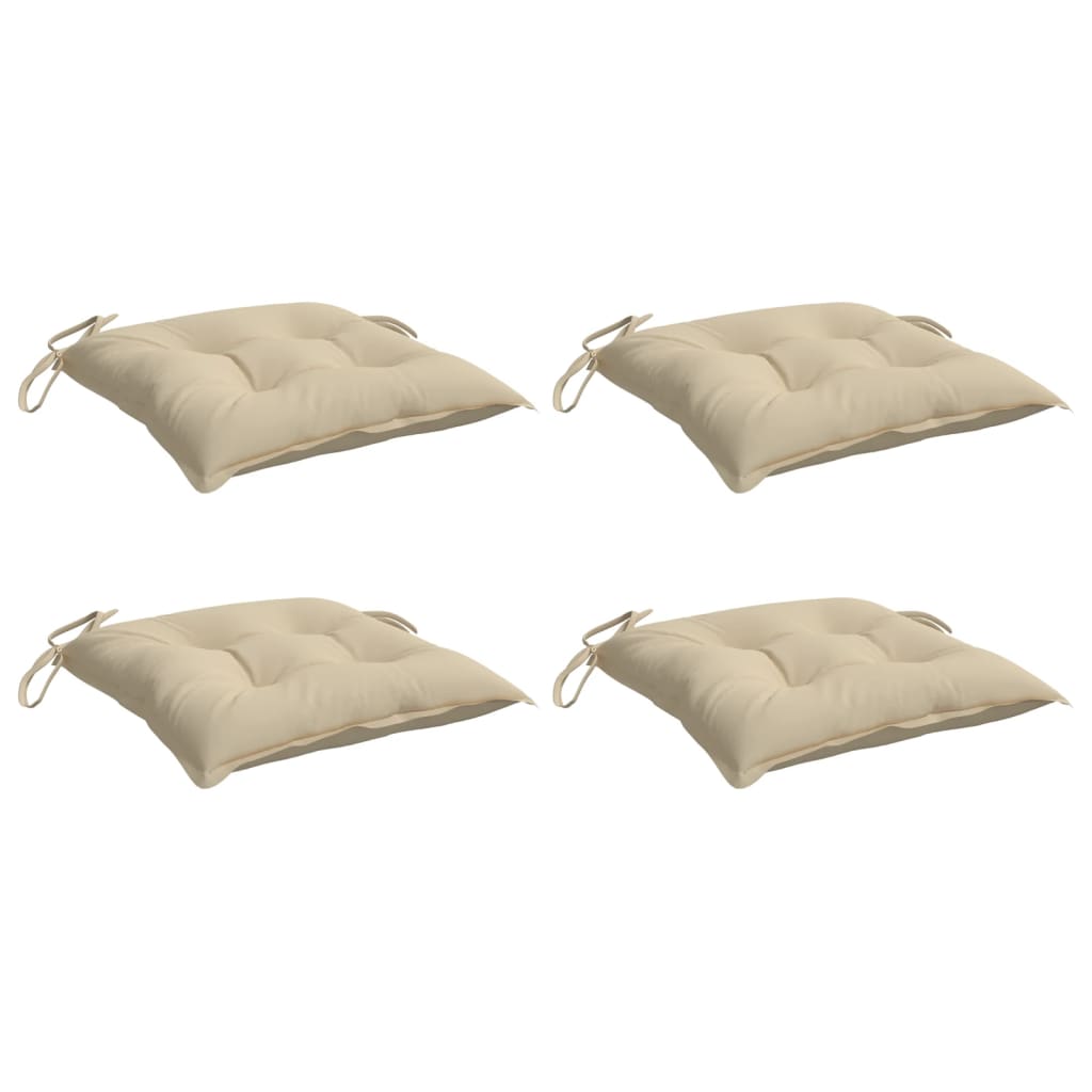 Coussins de chaise vidaxl 4 ST 40x40x7 cm Oxford tissu beige