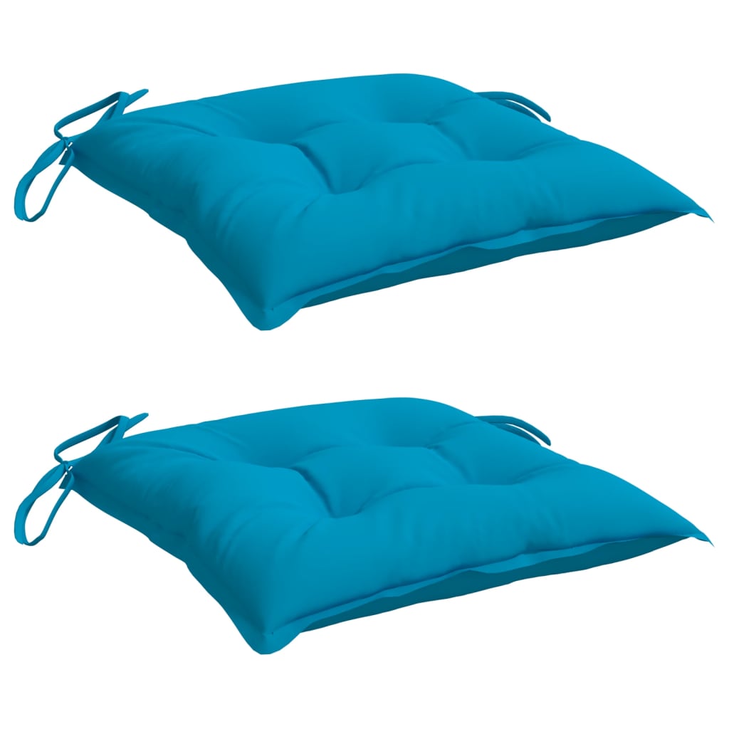 VidaXL coussins de chaise 2 pcs 40x40x7 cm tissu oxford bleu clair