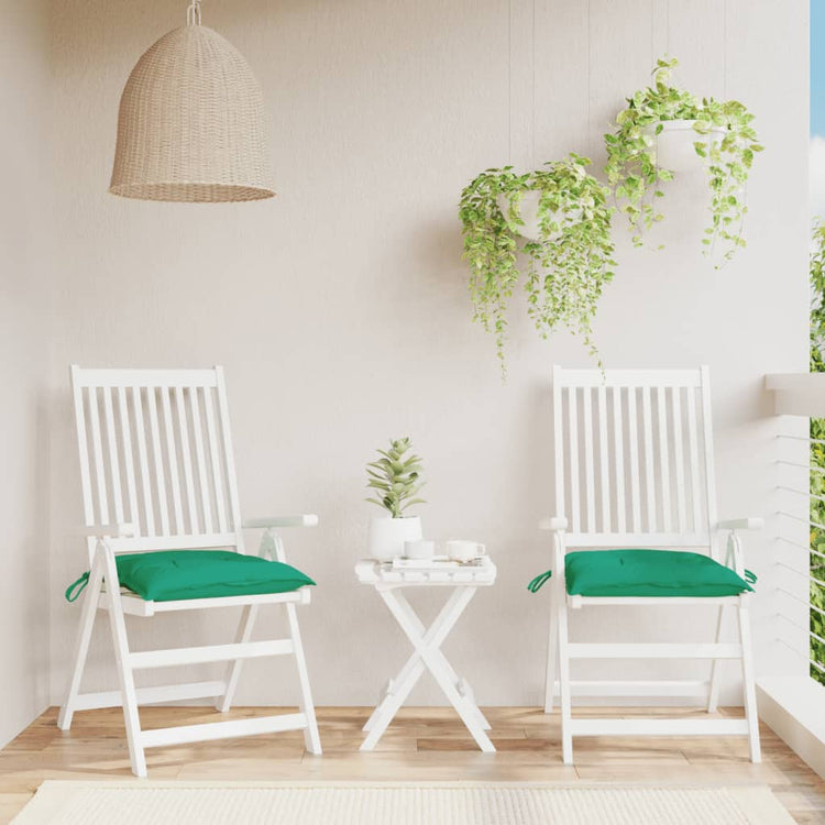 VidaXL coussins de chaise 2 pcs 40x40x7 cm tissu oxford vert