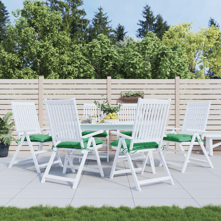 Coussins de chaise Vidaxl 6 pcs 40x40x7 cm Oxford tissu vert
