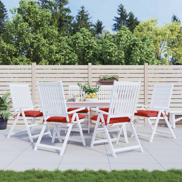 Coussins de chaise vidaxl 6 pcs 40x40x7 cm oxford tissu rouge