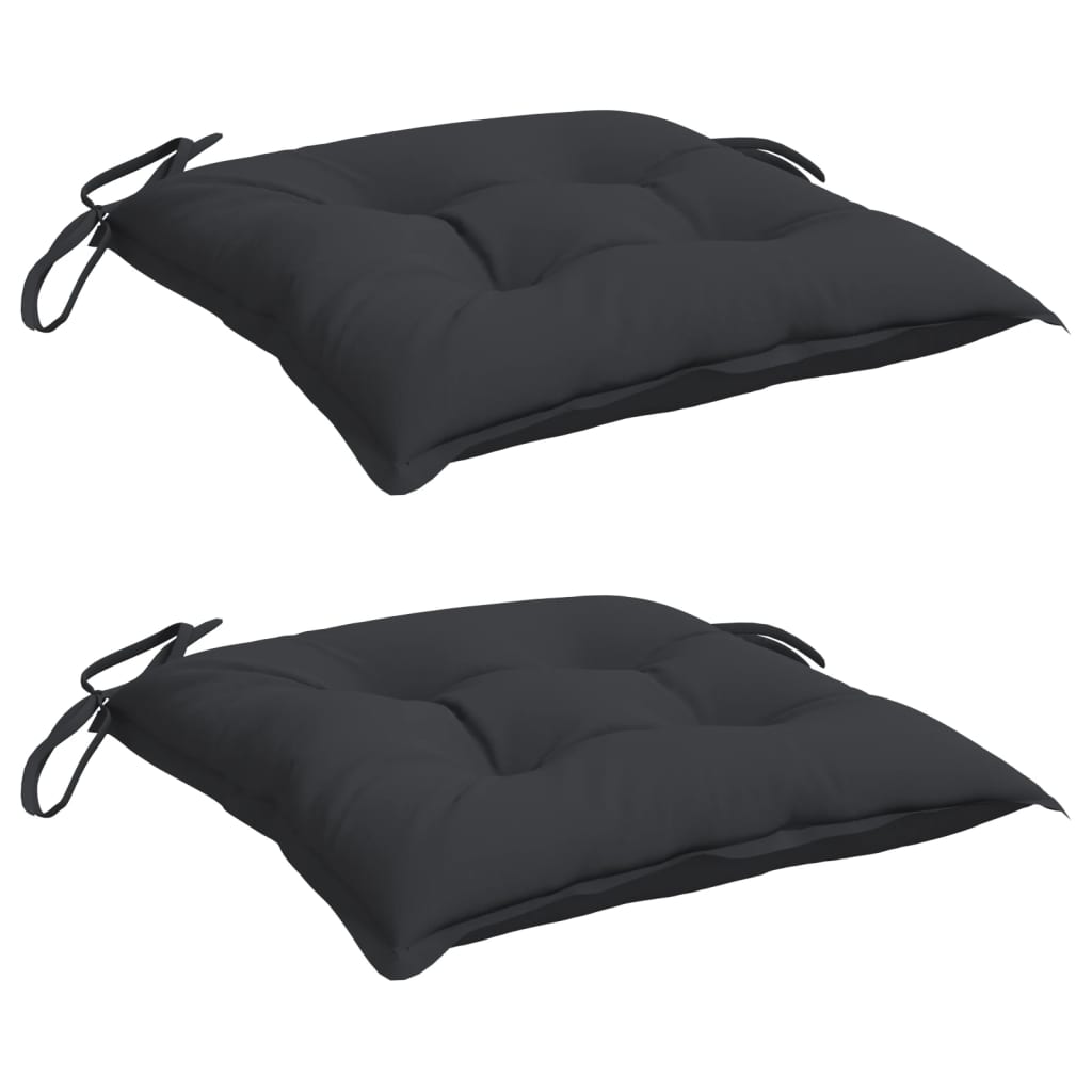 Coussins de chaise vidaxl 2 pcs 40x40x7 cm Oxford tissu noir