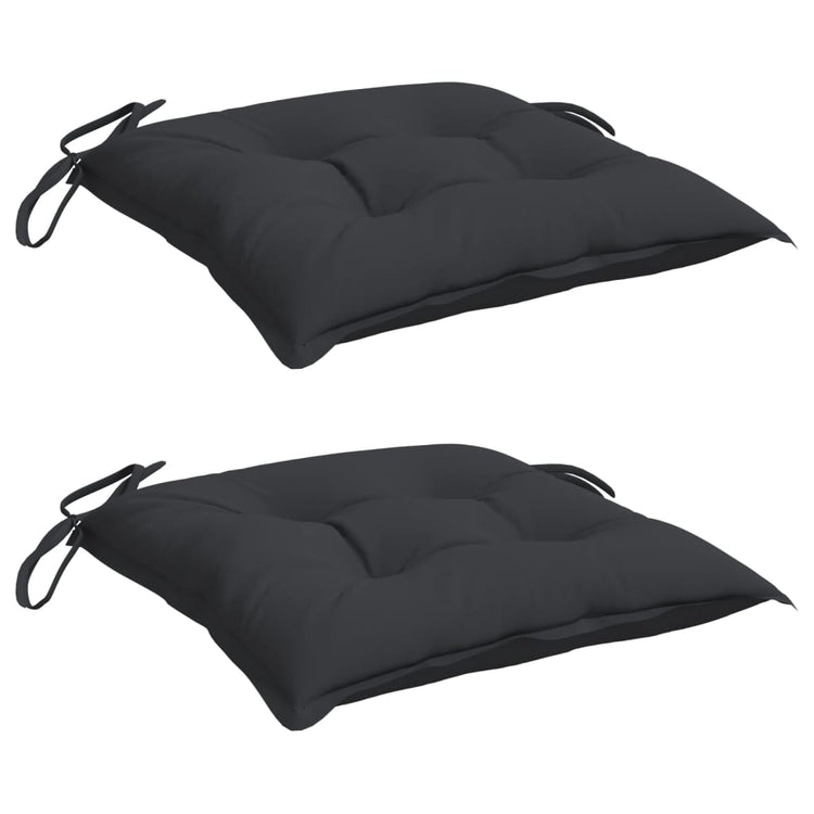 Coussins de chaise vidaxl 2 pcs 40x40x7 cm Oxford tissu noir