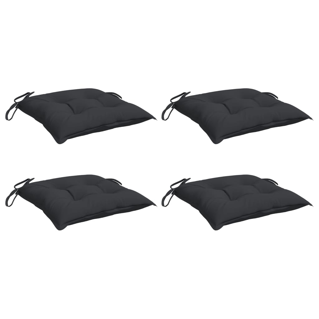 Coussins de chaise vidaxl 4 pcs 40x40x7 cm Oxford tissu noir