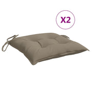 VidaXL coussins de chaise 2 pcs 40x40x7 cm tissu oxford taupe - afbeelding 2