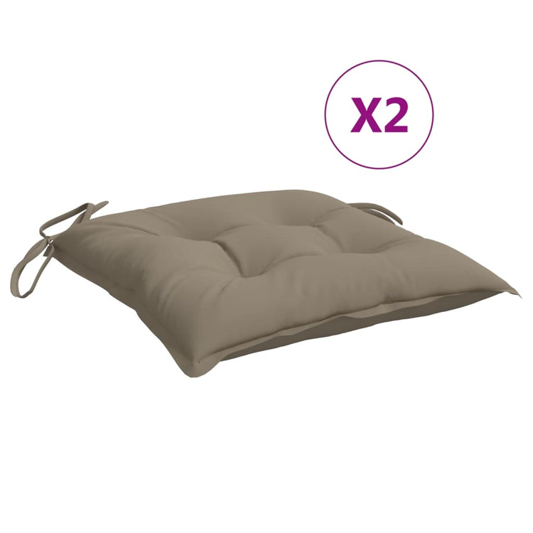 VidaXL coussins de chaise 2 pcs 40x40x7 cm tissu oxford taupe