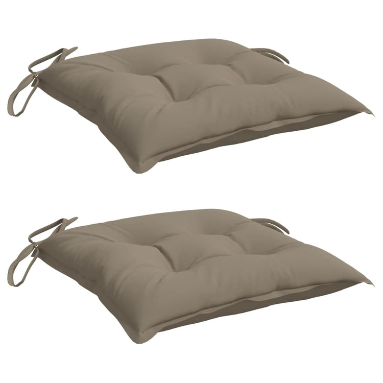 VidaXL coussins de chaise 2 pcs 40x40x7 cm tissu oxford taupe