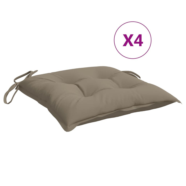 VidaXL coussins de chaise 4 pcs 40x40x7 cm tissu oxford taupe
