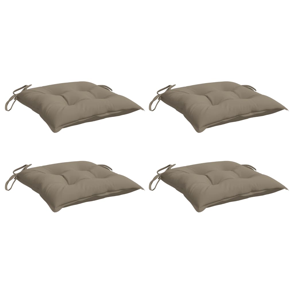 VidaXL coussins de chaise 4 pcs 40x40x7 cm tissu oxford taupe