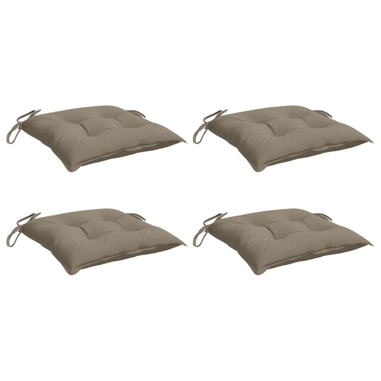 VidaXL coussins de chaise 4 pcs 40x40x7 cm tissu oxford taupe