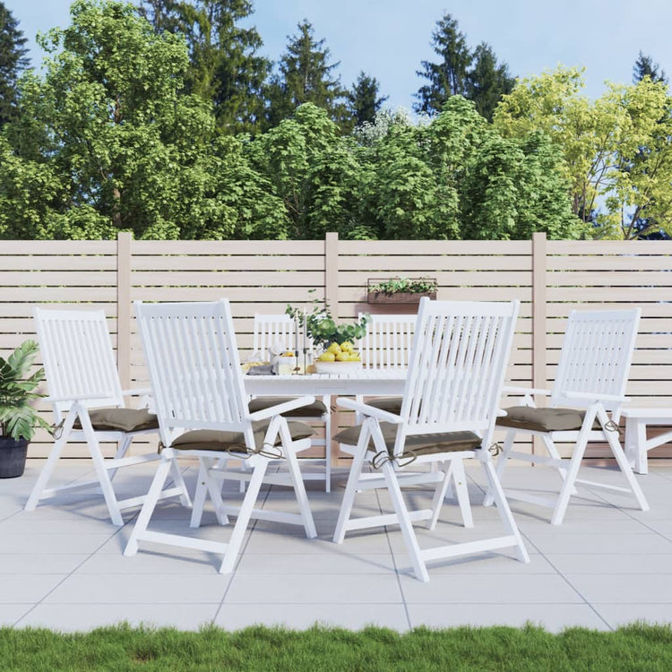 Coussins de chaise vidaxl 6 pcs 40x40x7 cm oxford tissu taupe