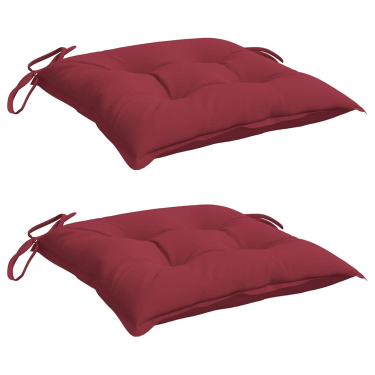 Coussins de chaise vidaxl 2 pcs 40x40x7 cm oxford tissu vin rouge