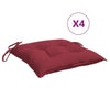 Coussins de chaise vidaxl 4 pcs 40x40x7 cm oxford tissu vin rouge
