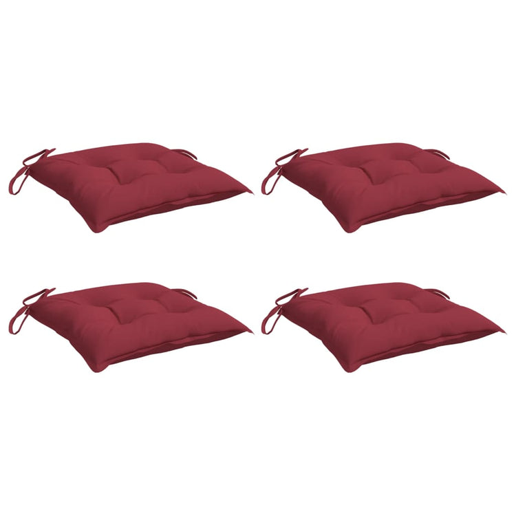 Coussins de chaise vidaxl 4 pcs 40x40x7 cm oxford tissu vin rouge