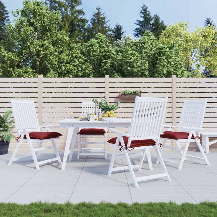 Coussins de chaise vidaxl 4 pcs 40x40x7 cm oxford tissu vin rouge