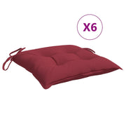 Coussins de chaise vidaxl 6 pcs 40x40x7 cm oxford tissu vin rouge - afbeelding 2