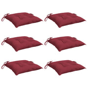 Coussins de chaise vidaxl 6 pcs 40x40x7 cm oxford tissu vin rouge - afbeelding 3