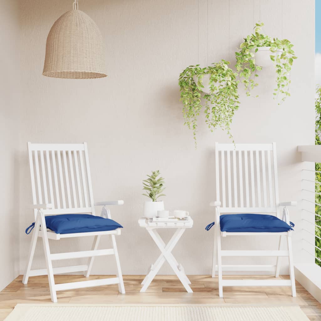 Coussins de chaise vidaxl 2 pcs 40x40x7 cm oxford tissu bleu