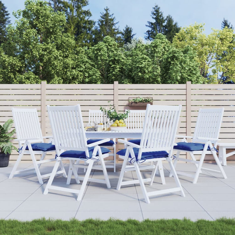 Coussins de chaise vidaxl 6 pcs 40x40x7 cm oxford tissu bleu