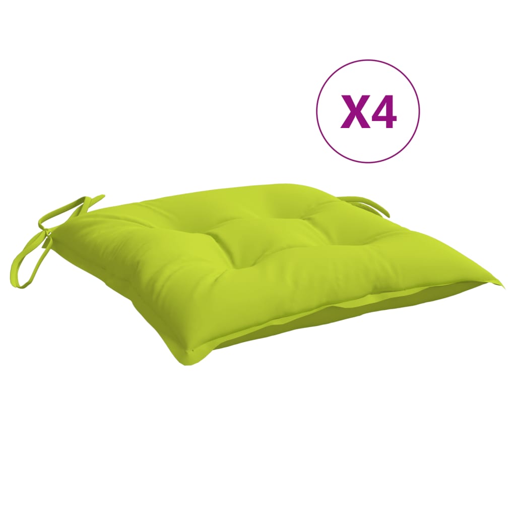 Coussins de chaise vidaxl 4 pcs 40x40x7 cm Oxford tissu vert clair
