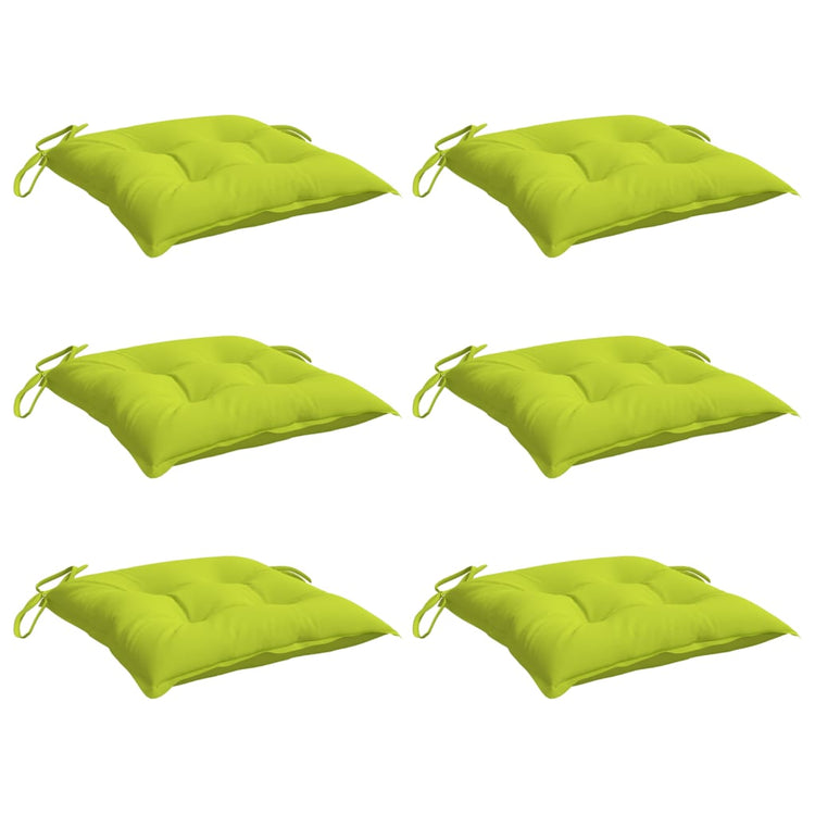 Coussins de chaise Vidaxl 6 pcs 40x40x7 cm Oxford tissu vert clair