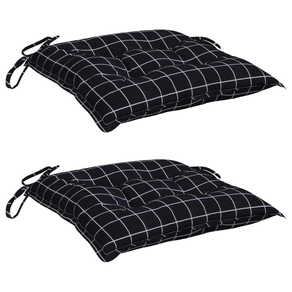 Coussins de chaise Vidaxl 2 Modèle de stédrangation 40x40x7 cm Tissu noir