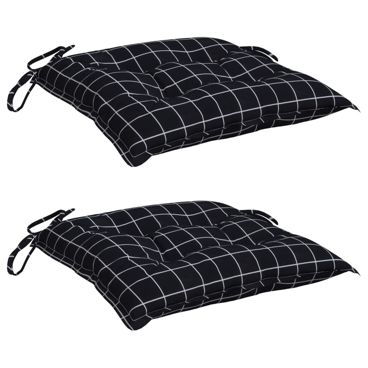 Coussins de chaise Vidaxl 2 Modèle de stédrangation 40x40x7 cm Tissu noir