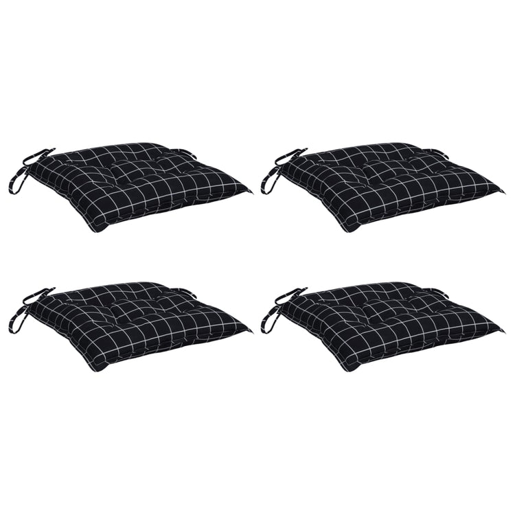 Coussins de chaise vidaxl 4 stedcarn motif 40x40x7 cm tissu noir