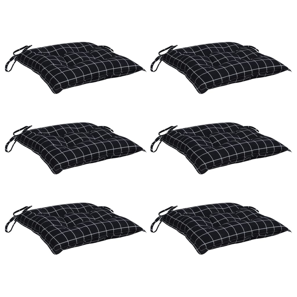 Coussins de chaise Vidaxl 6 Modèle de stédrangation 40x40x7 cm Tissu noir