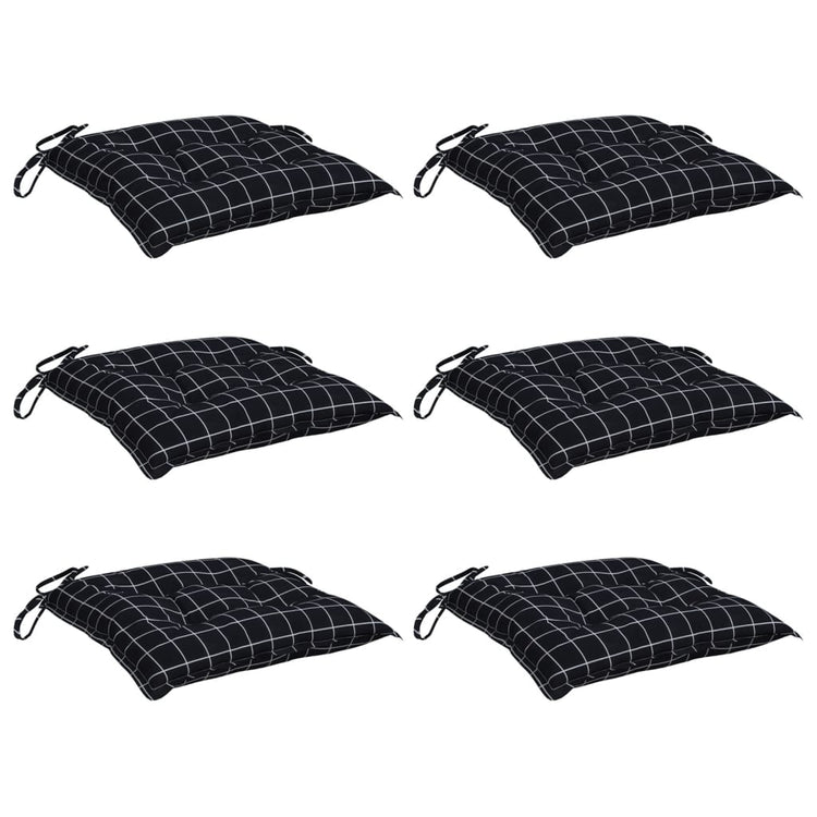 Coussins de chaise Vidaxl 6 Modèle de stédrangation 40x40x7 cm Tissu noir