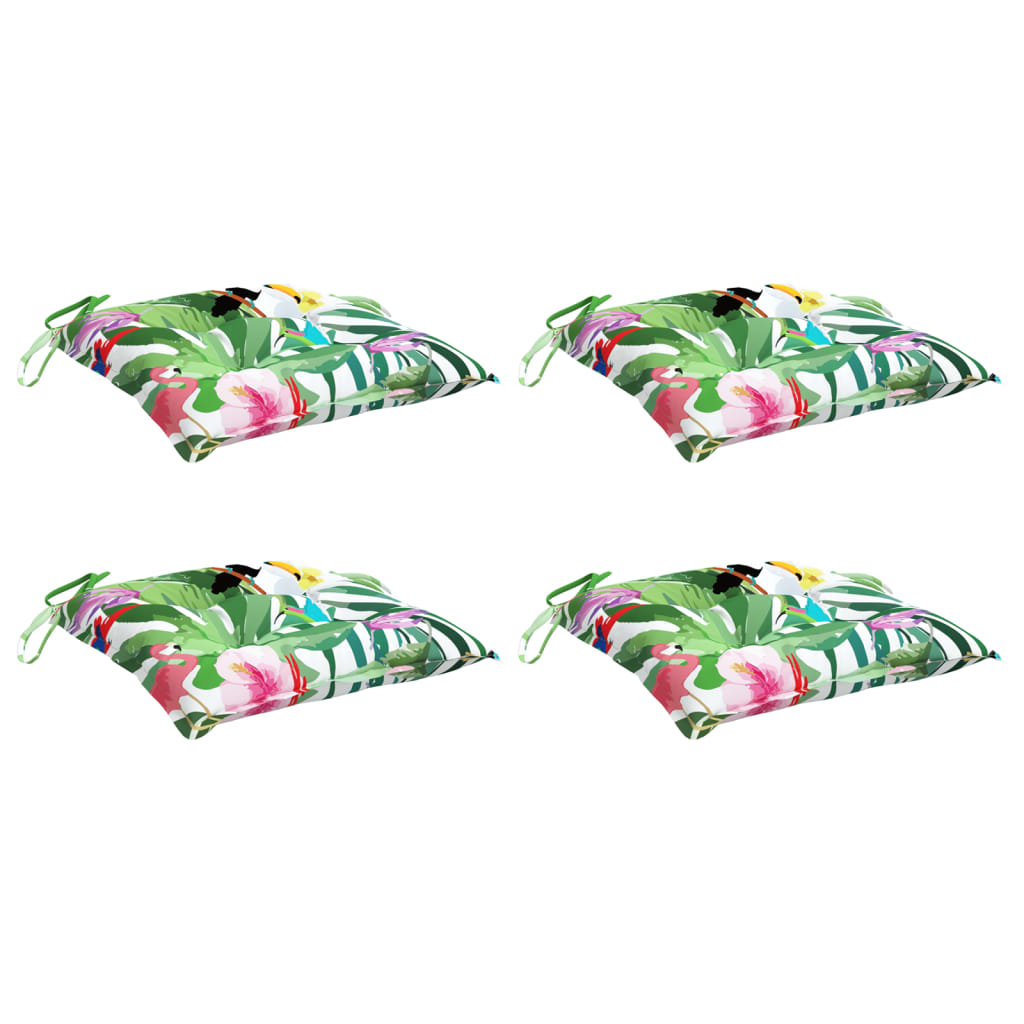 VidaXL coussins de chaise 4 pcs 40x40x7 cm tissu multicolore