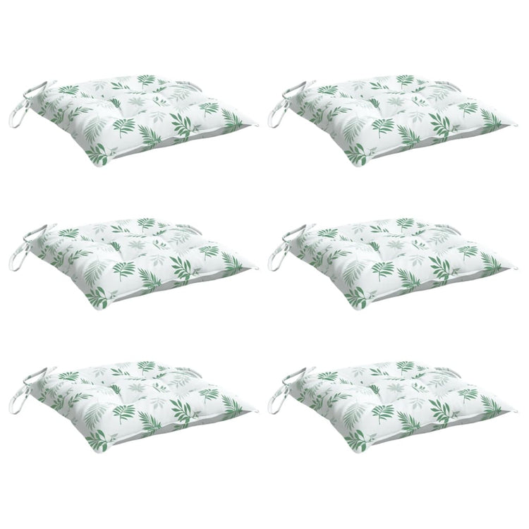 Vidaxx coussins de chaise 6 pcs motif feuille 40x40x7 cm tissu
