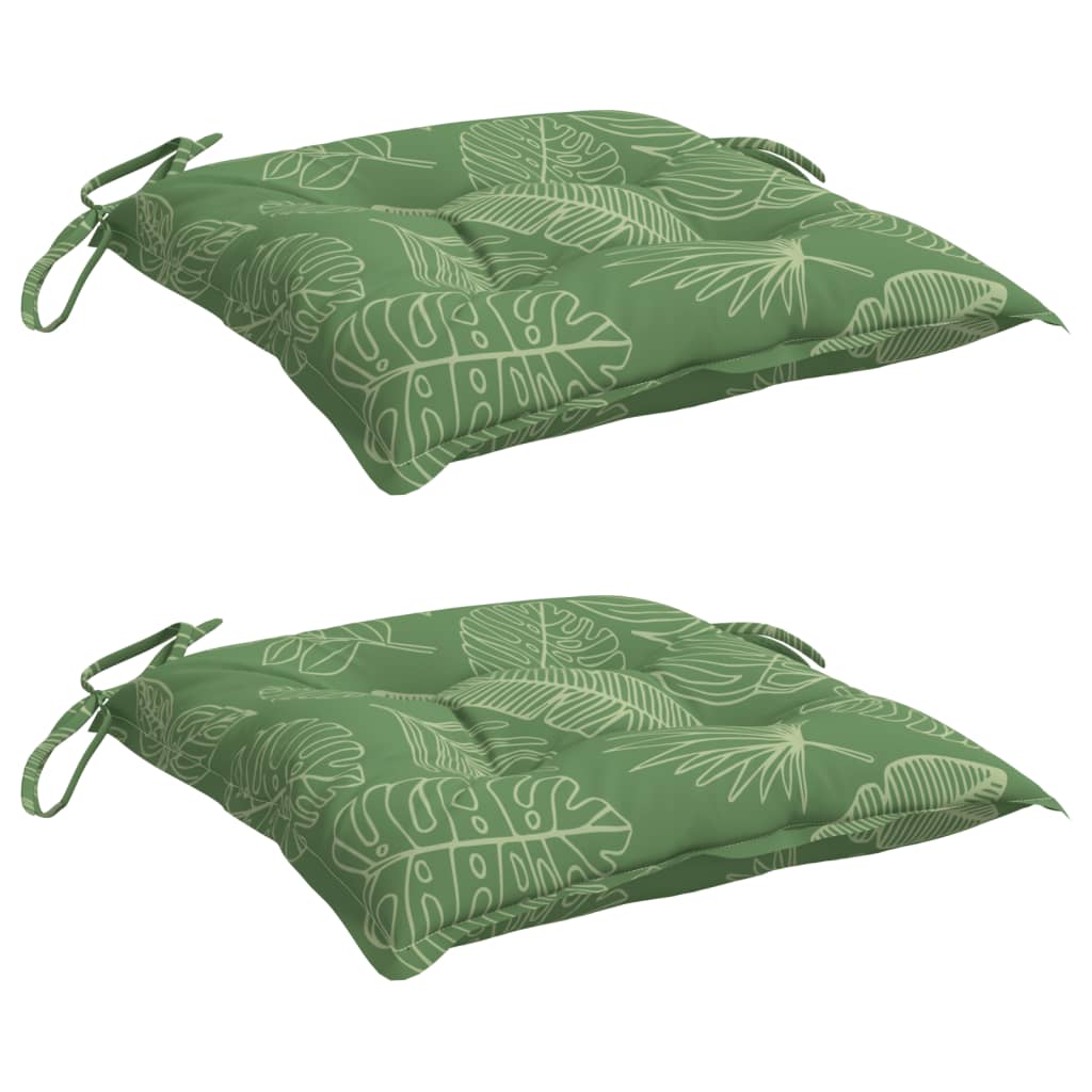 Coussins de chaise vidaxl 2 pcs motifs de feuilles 40x40x7 cm tissu