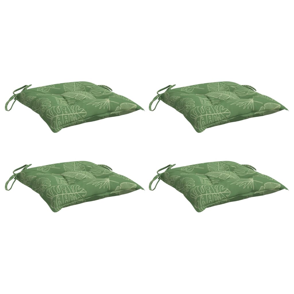 Coussins de chaise vidaxl 4 pcs motifs de feuilles 40x40x7 cm tissu
