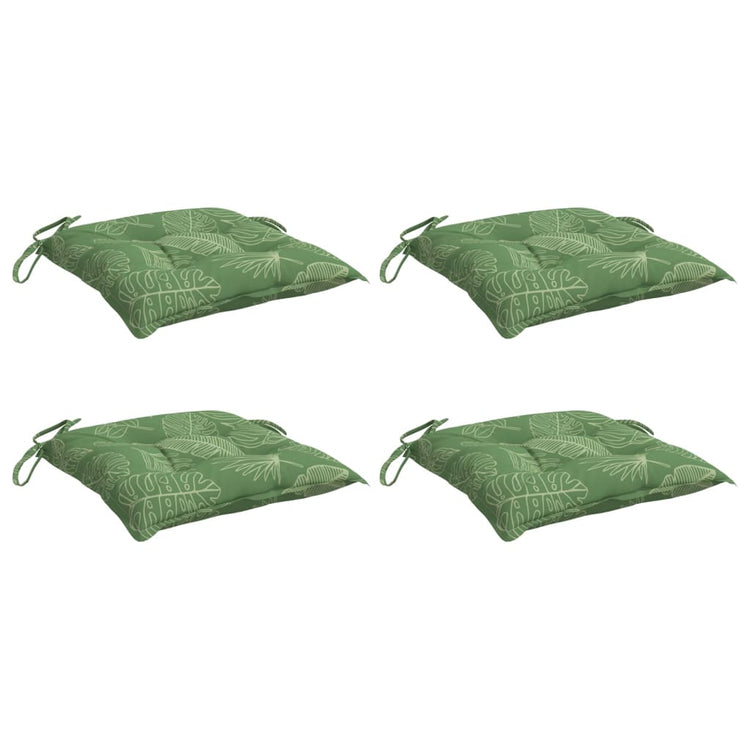 Coussins de chaise vidaxl 4 pcs motifs de feuilles 40x40x7 cm tissu