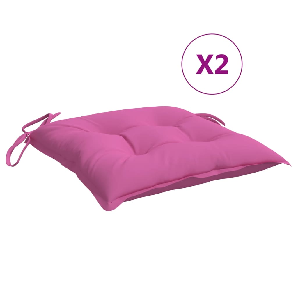 Coussins de chaise vidaxl 2 ST 40x40x7 cm tissu rose