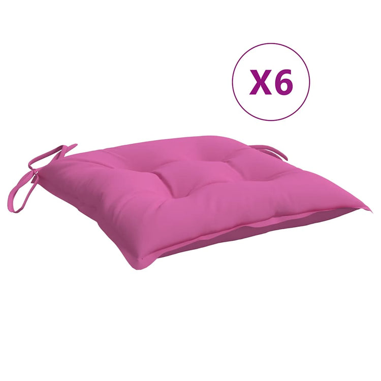 Coussins de chaise vidaxl 6 pcs 40x40x7 cm tissu rose