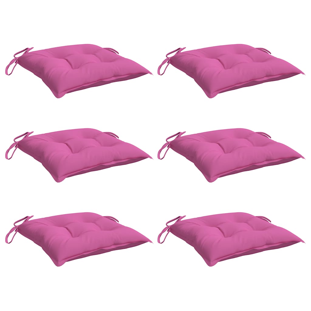 Coussins de chaise vidaxl 6 pcs 40x40x7 cm tissu rose