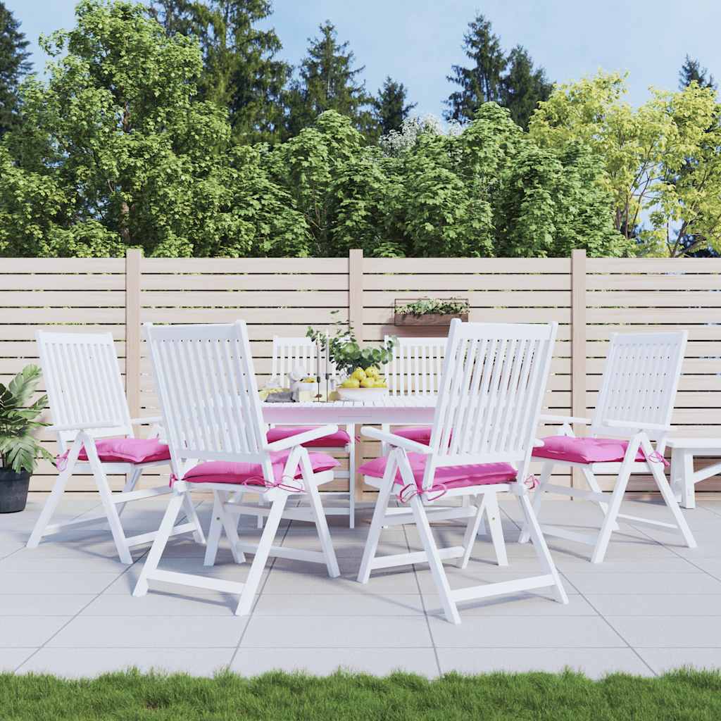 Coussins de chaise vidaxl 6 pcs 40x40x7 cm tissu rose