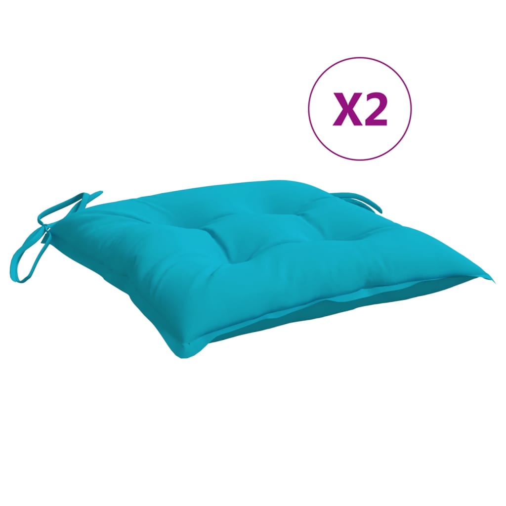 Coussins de chaise Vidaxl 2 ST 40x40x7 cm Turquoise en tissu