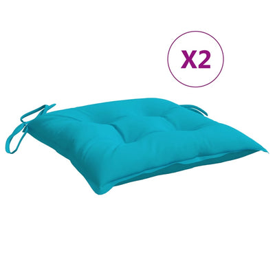 Coussins de chaise Vidaxl 2 ST 40x40x7 cm Turquoise en tissu
