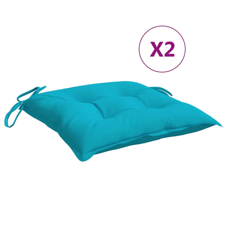 Coussins de chaise Vidaxl 2 ST 40x40x7 cm Turquoise en tissu