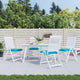 Coussins de chaise vidaxl 4 pcs 40x40x7 cm Turquoise en tissu