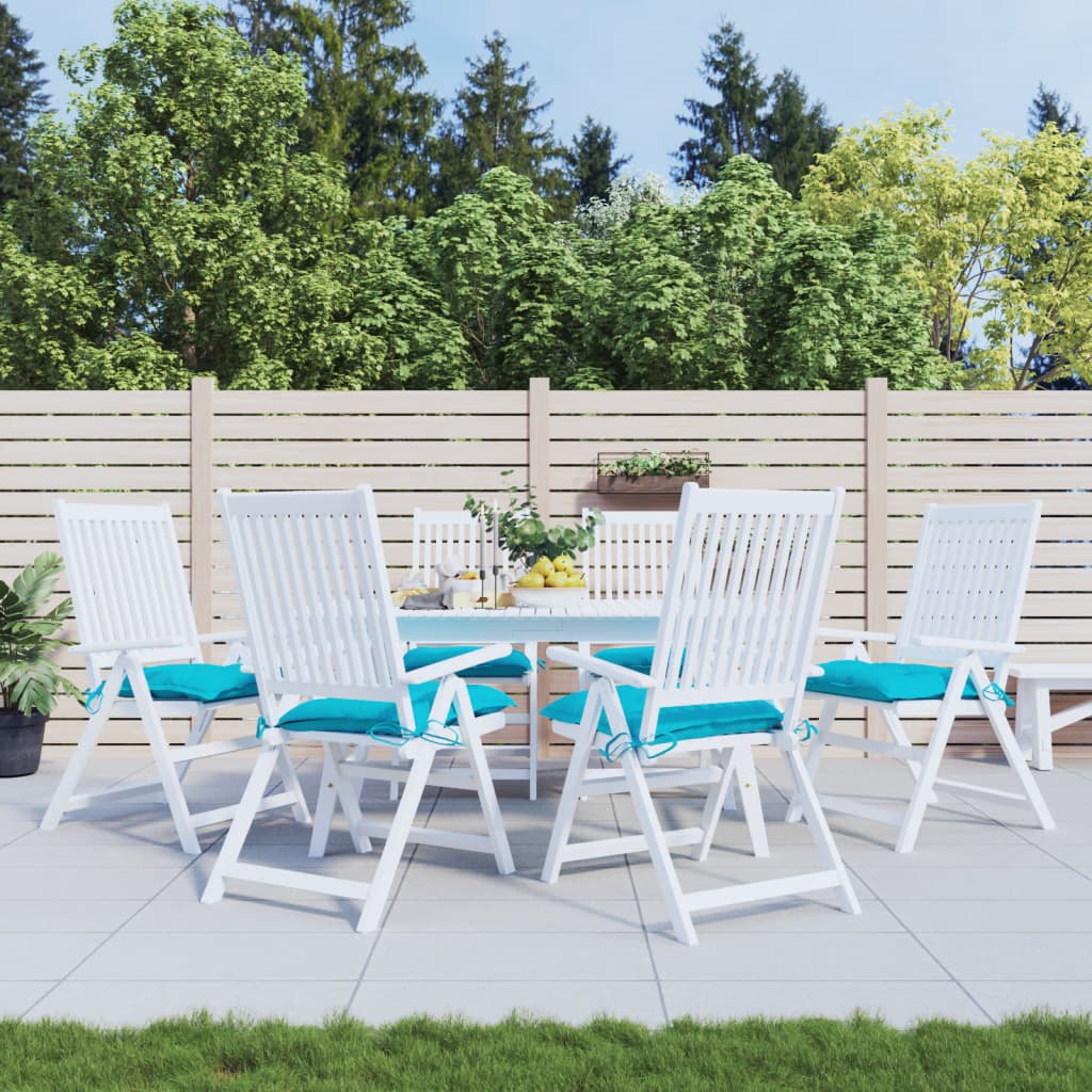 Coussins de chaise Vidaxl 6 pcs 40x40x7 cm Turquoise en tissu