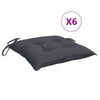 Coussins de chaise Vidaxl 6 pcs 50x50x7 cm Oxford tissu anthracite -colored